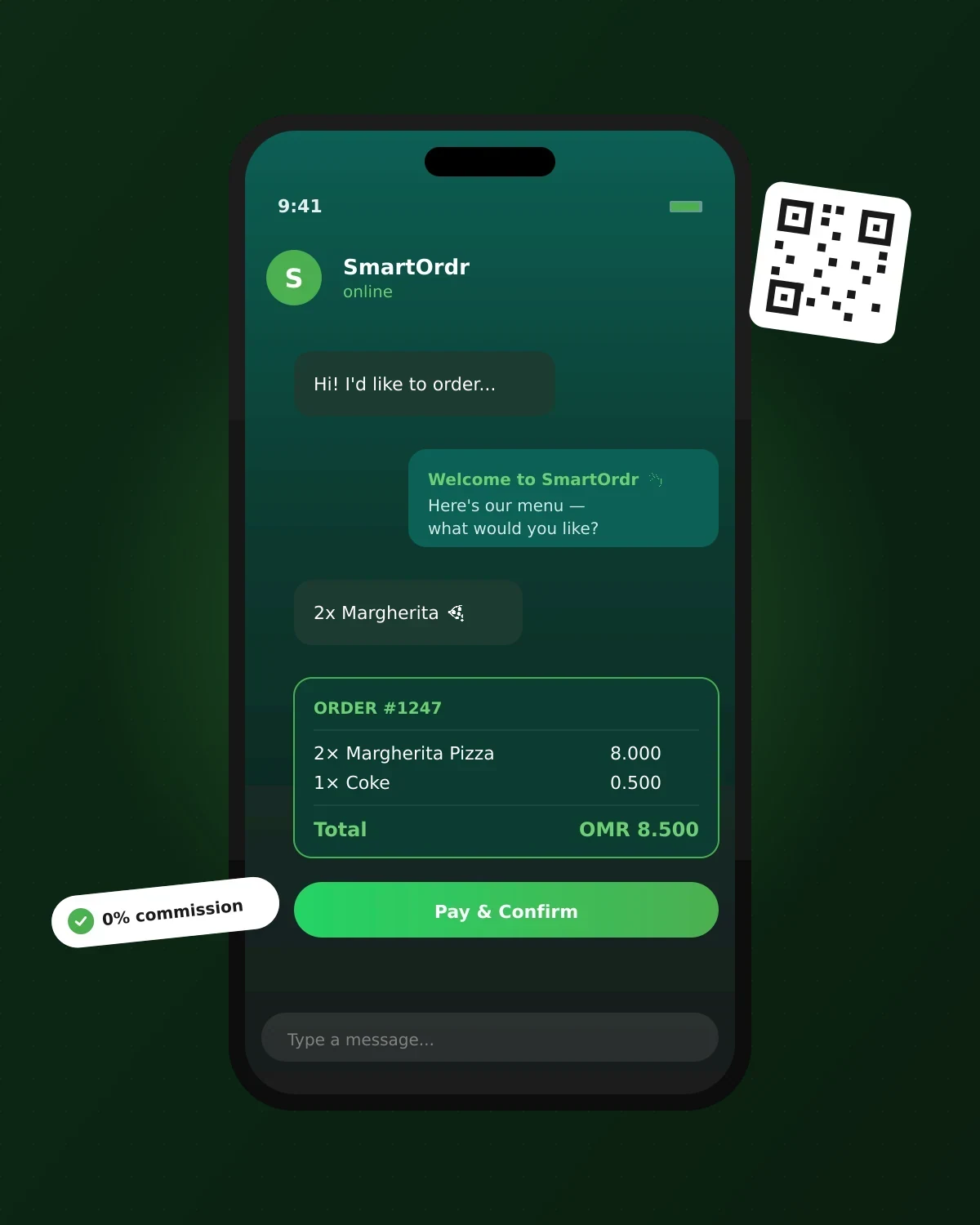 Customers scanning QR codes in restaurant to order via WhatsApp